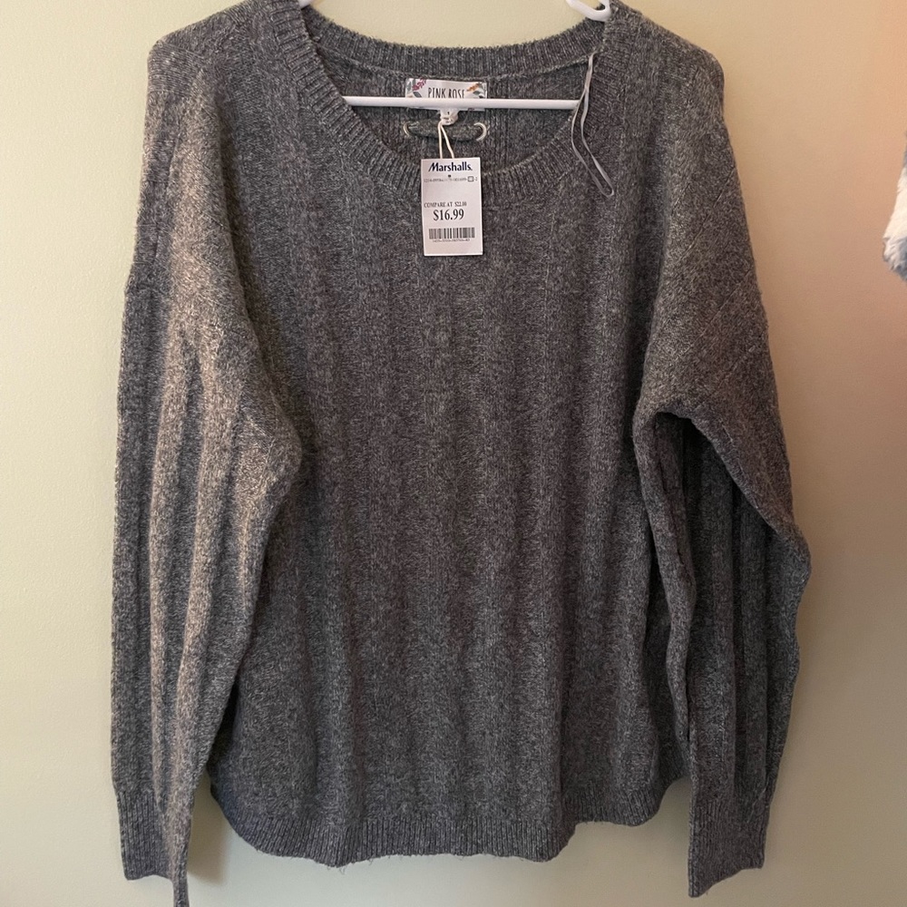 Marshals gray cross back sweater.
